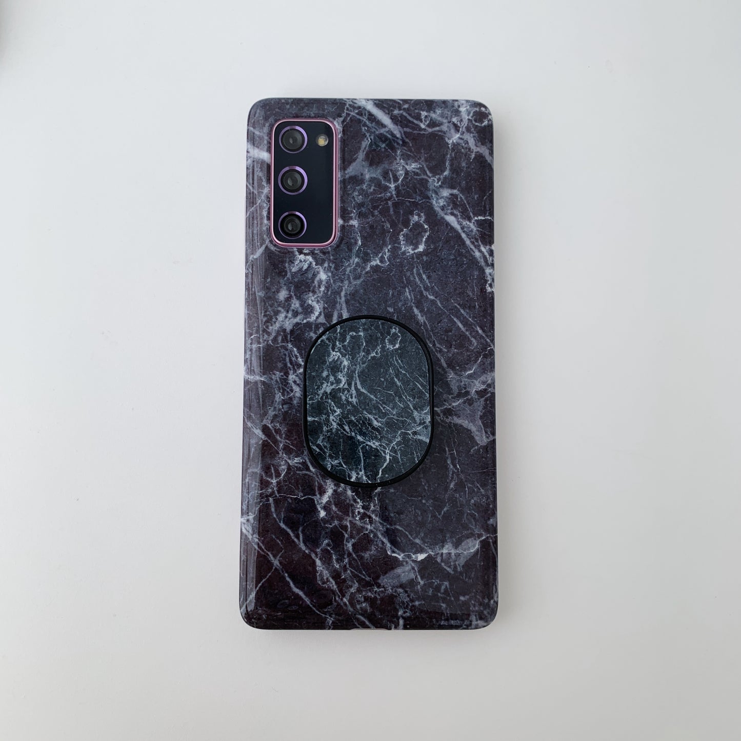 For Samsung Galaxy S20 FE 4G/5G/S20 Lite/S20 FE 2022 Kickstand Simple Marble Patterned TPU Cover - Style D