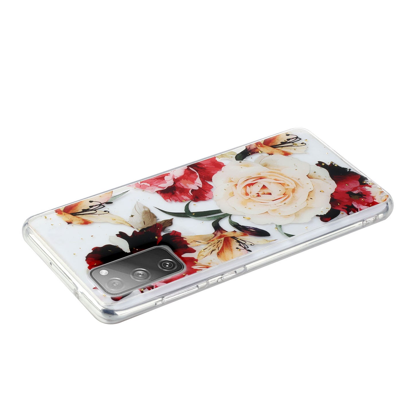 Glitter Sequins Inlaid Style TPU Phone Shell for Samsung Galaxy S20 FE/S20 Fan Edition/S20 FE 5G/S20 Fan Edition 5G - Beautiful Flower