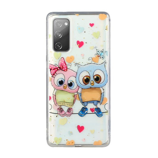 Glitter Sequins Inlaid Style TPU Phone Shell for Samsung Galaxy S20 FE/S20 Fan Edition/S20 FE 5G/S20 Fan Edition 5G - Owls