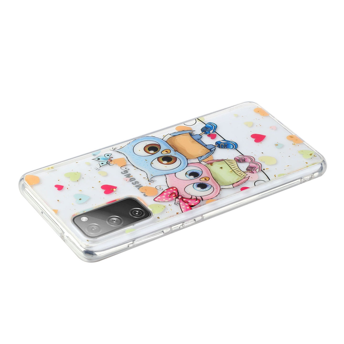 Glitter Sequins Inlaid Style TPU Phone Shell for Samsung Galaxy S20 FE/S20 Fan Edition/S20 FE 5G/S20 Fan Edition 5G - Owls