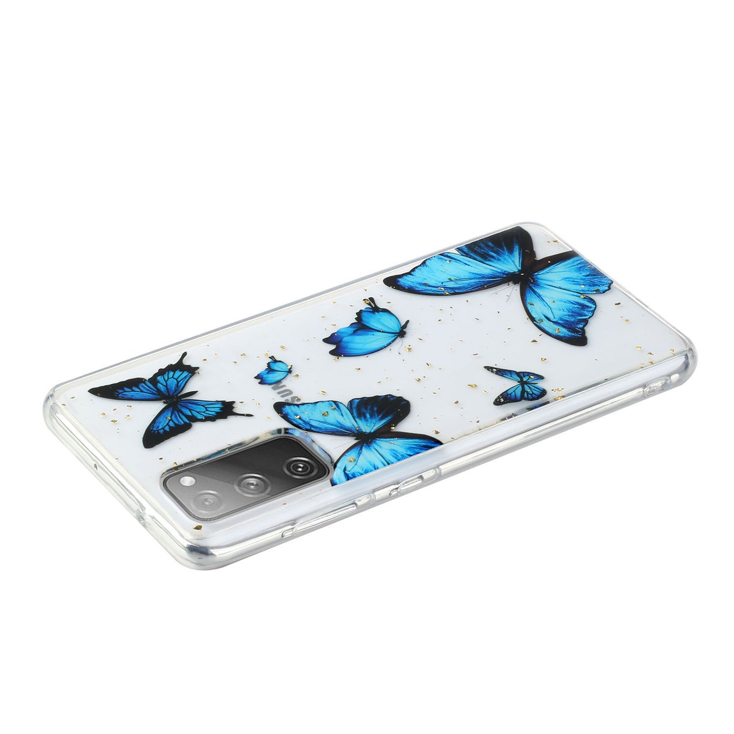 Glitter Sequins Inlaid Style TPU Phone Shell for Samsung Galaxy S20 FE/S20 Fan Edition/S20 FE 5G/S20 Fan Edition 5G - Blue Butterfly
