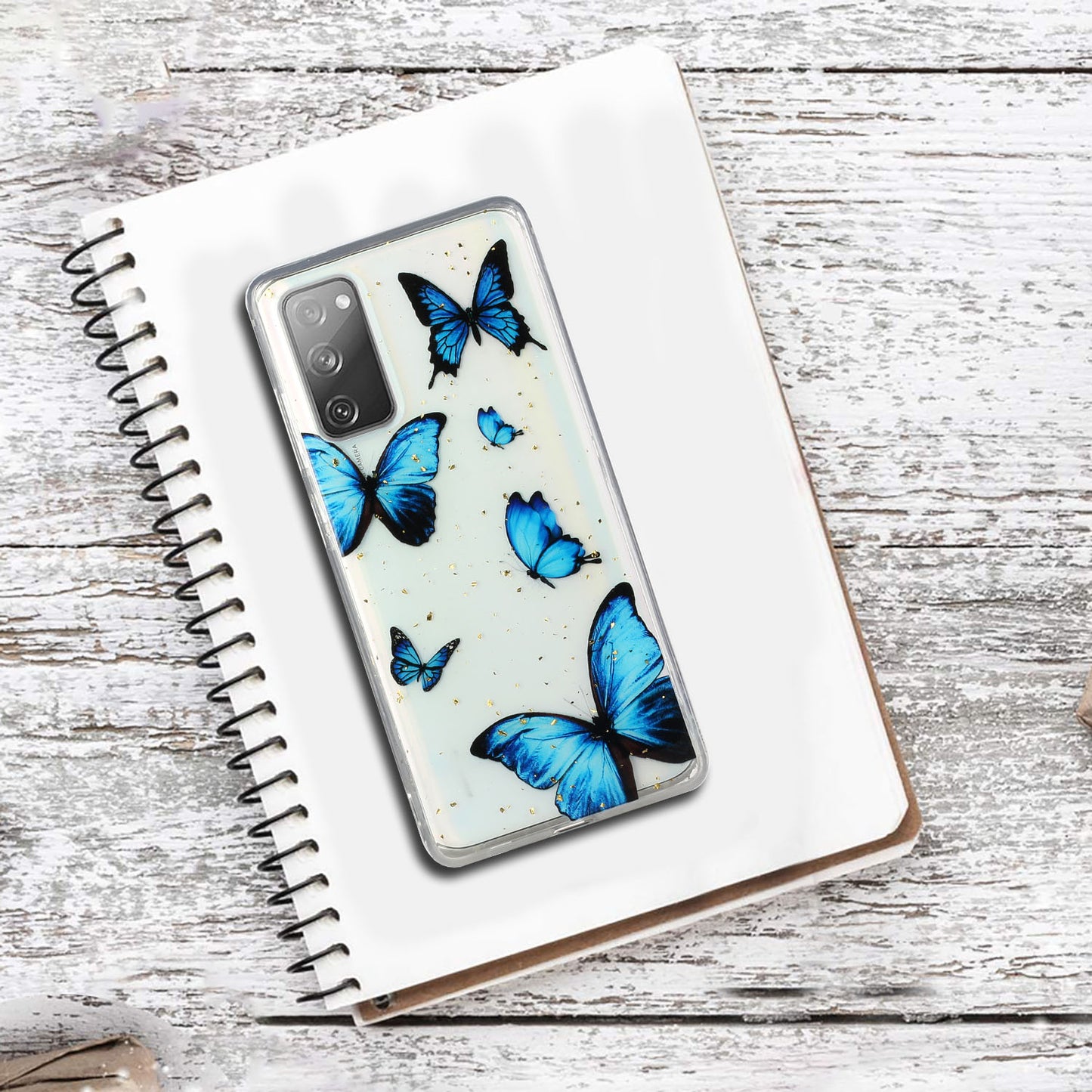 Glitter Sequins Inlaid Style TPU Phone Shell for Samsung Galaxy S20 FE/S20 Fan Edition/S20 FE 5G/S20 Fan Edition 5G - Blue Butterfly
