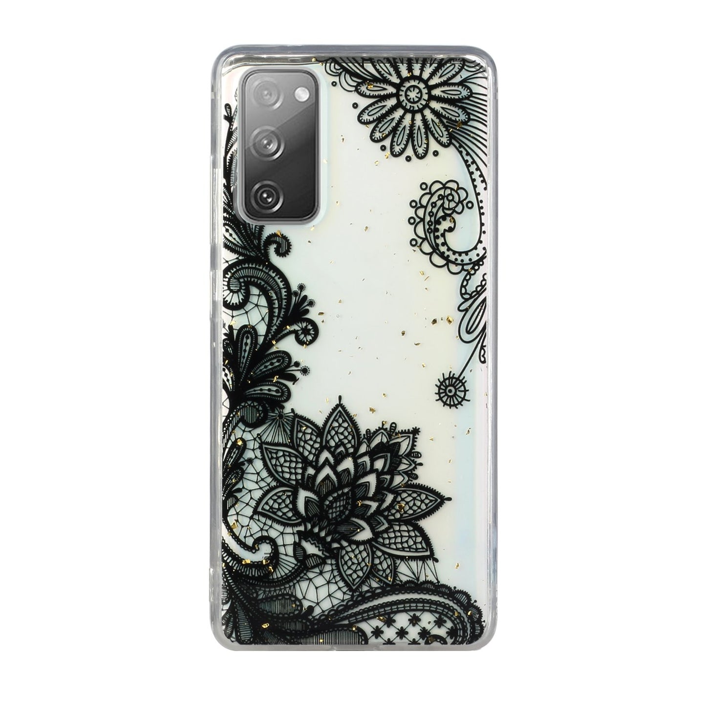 Glitter Sequins Inlaid Style TPU Phone Shell for Samsung Galaxy S20 FE/S20 Fan Edition/S20 FE 5G/S20 Fan Edition 5G - Lace Flower