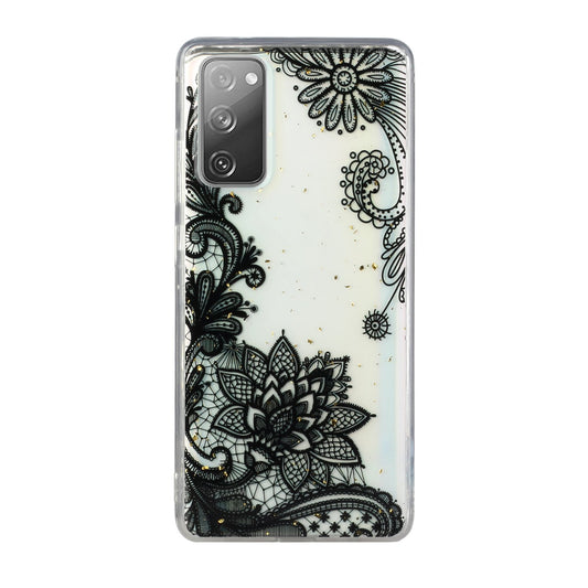 Glitter Sequins Inlaid Style TPU Phone Shell for Samsung Galaxy S20 FE/S20 Fan Edition/S20 FE 5G/S20 Fan Edition 5G - Lace Flower