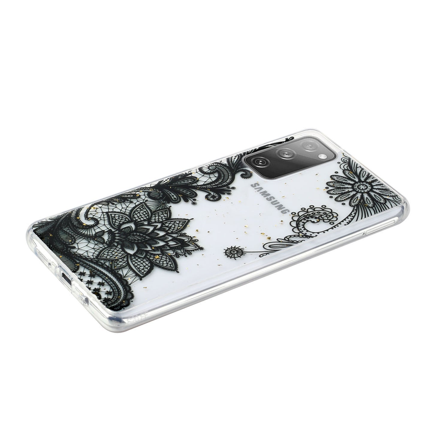 Glitter Sequins Inlaid Style TPU Phone Shell for Samsung Galaxy S20 FE/S20 Fan Edition/S20 FE 5G/S20 Fan Edition 5G - Lace Flower