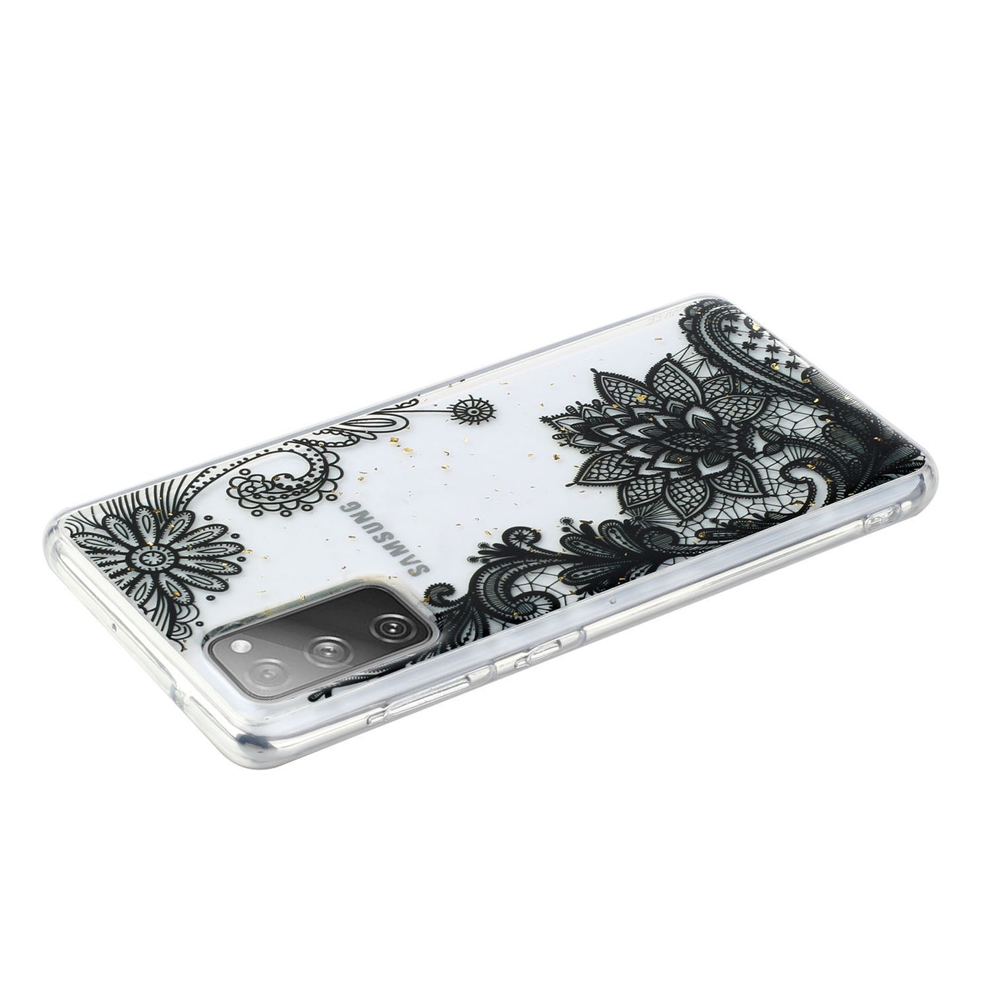 Glitter Sequins Inlaid Style TPU Phone Shell for Samsung Galaxy S20 FE/S20 Fan Edition/S20 FE 5G/S20 Fan Edition 5G - Lace Flower