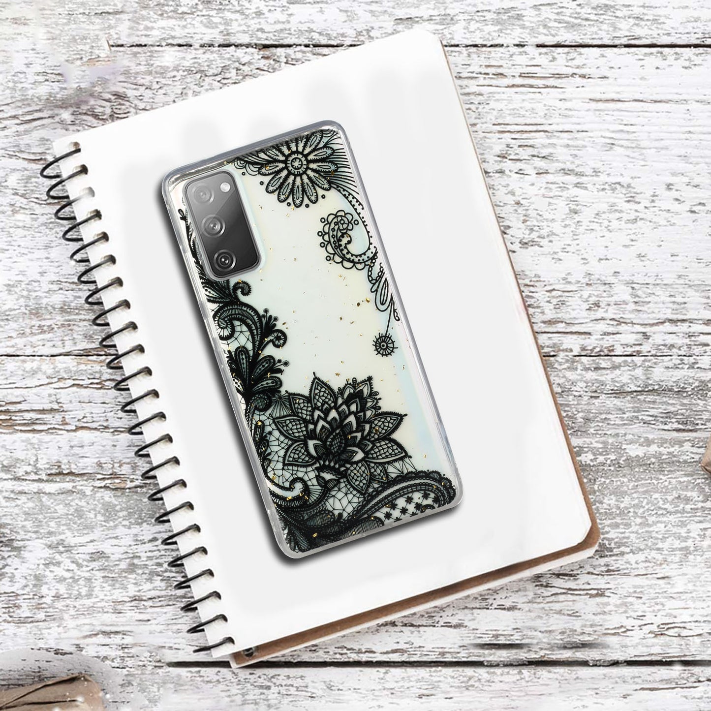 Glitter Sequins Inlaid Style TPU Phone Shell for Samsung Galaxy S20 FE/S20 Fan Edition/S20 FE 5G/S20 Fan Edition 5G - Lace Flower