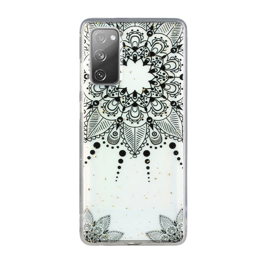 Glitter Sequins Inlaid Style TPU Phone Shell for Samsung Galaxy S20 FE/S20 Fan Edition/S20 FE 5G/S20 Fan Edition 5G - Black Flower