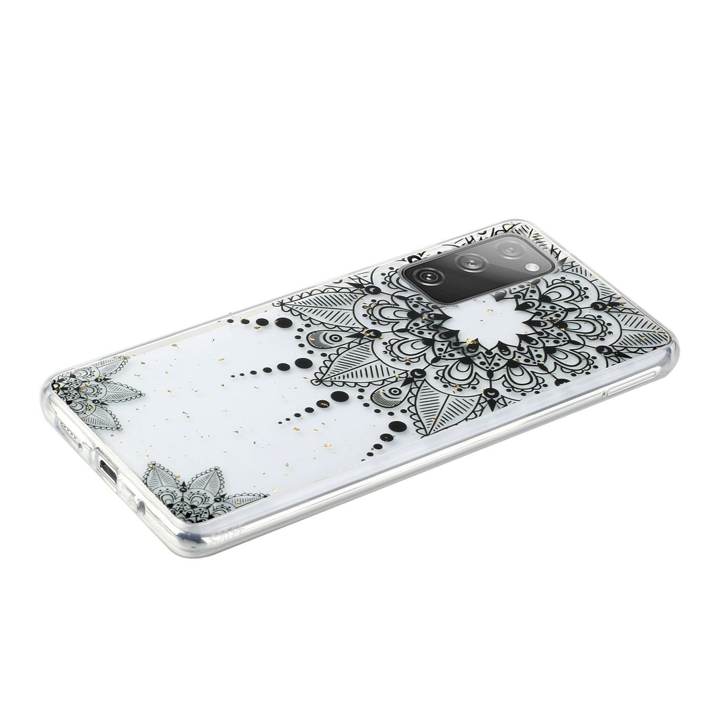 Glitter Sequins Inlaid Style TPU Phone Shell for Samsung Galaxy S20 FE/S20 Fan Edition/S20 FE 5G/S20 Fan Edition 5G - Black Flower