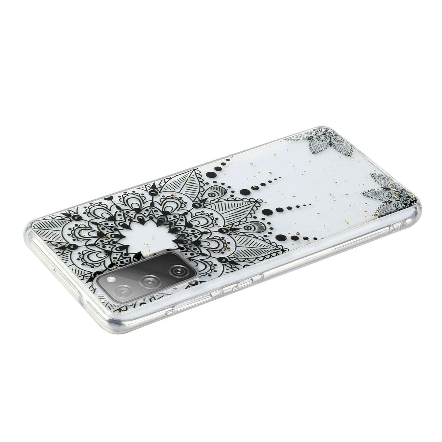 Glitter Sequins Inlaid Style TPU Phone Shell for Samsung Galaxy S20 FE/S20 Fan Edition/S20 FE 5G/S20 Fan Edition 5G - Black Flower