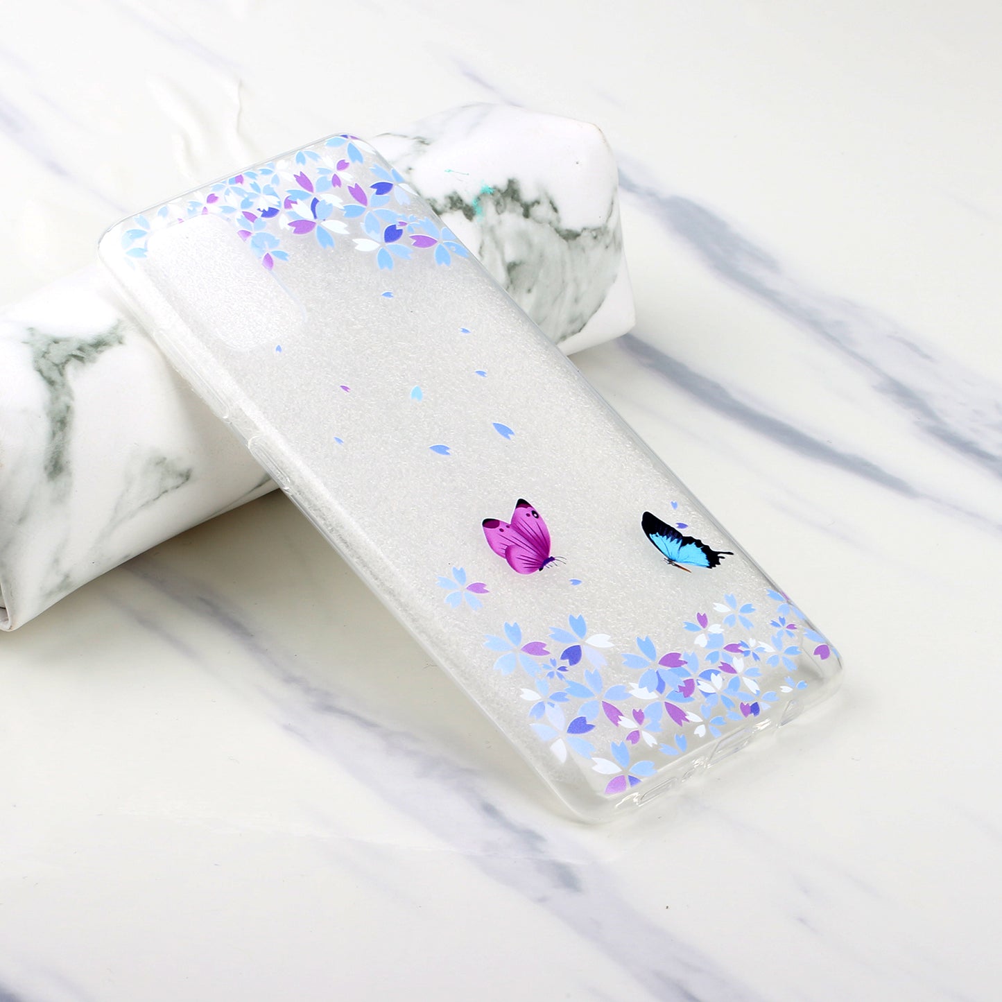High Transmittance Shell Pattern Printing TPU Phone Case for Samsung Galaxy S20 FE/S20 FE 5G/S20 Lite - Two Butterflies