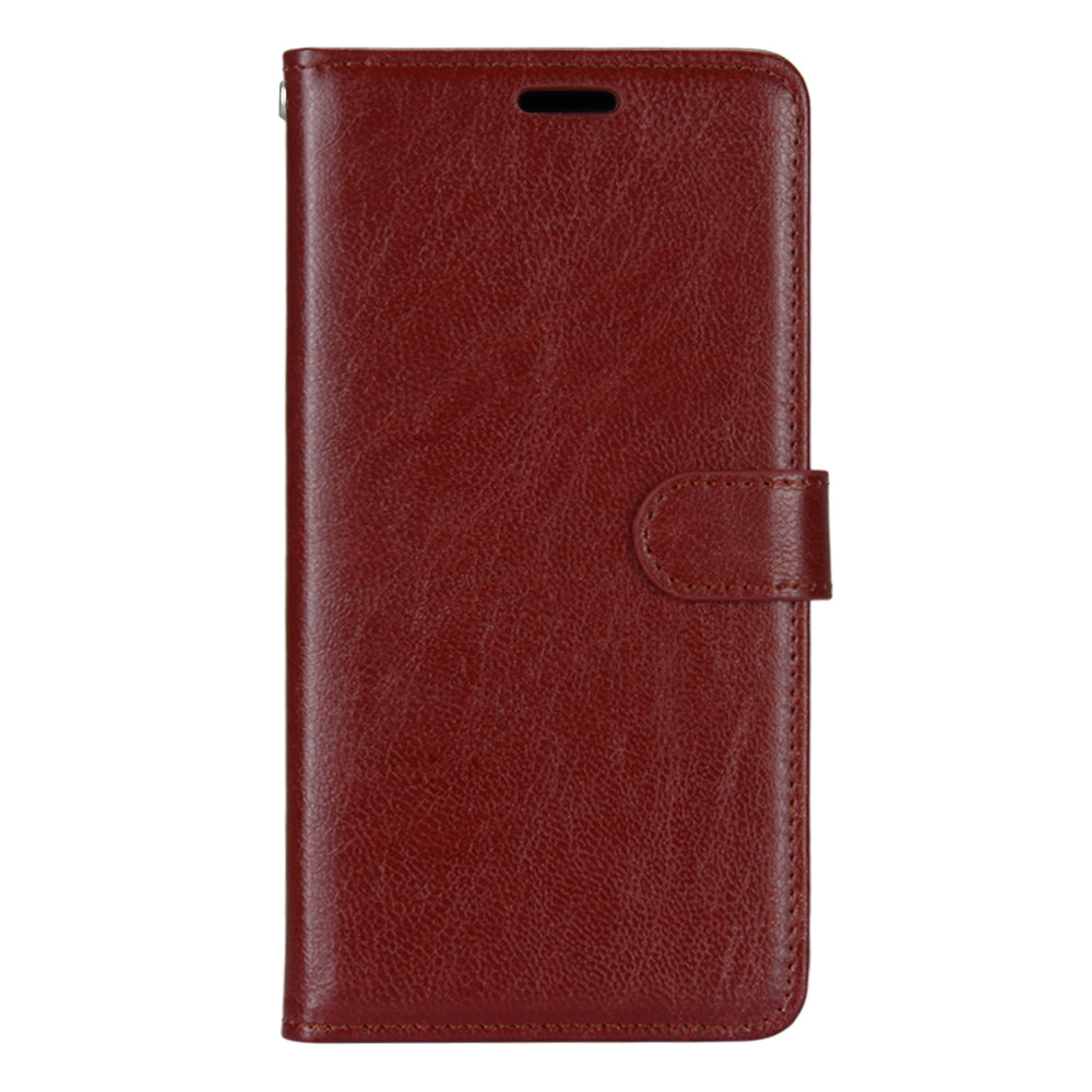 Wallet Stand Leather Shell Magnetic Clasp Protective Cover for Samsung Galaxy S20 FE/S20 Fan Edition/S20 FE 5G/S20 Fan Edition 5G/S20 Lite - Brown