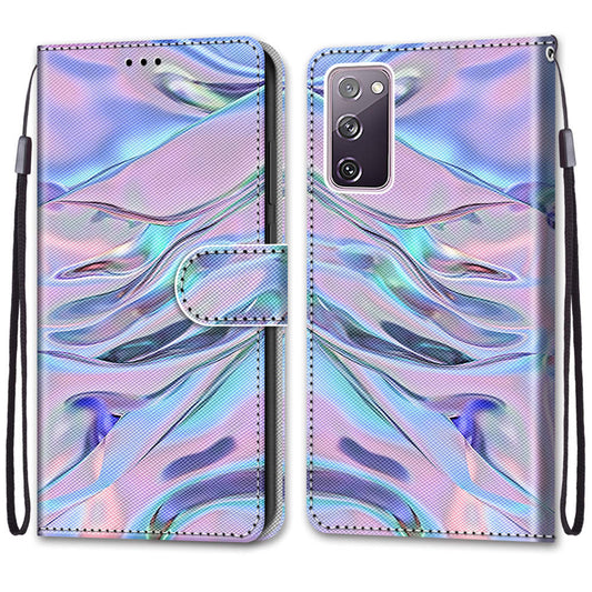Pattern Printing Phone Case for Samsung Galaxy S20 FE 4G/5G/S20 Lite/S20 FE 2022, PU Leather Stand Flip Wallet Cover - Wrinkle Pattern