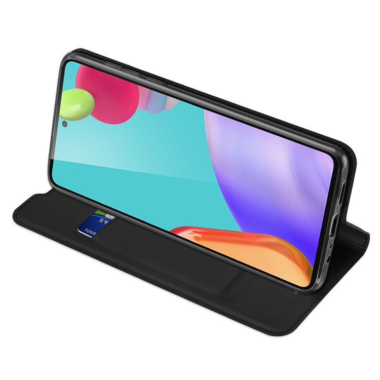 DUX DUCIS Skin Pro Series for Samsung Galaxy A52s/A52 4G/5G / A52s 5G Card Slot Auto-Absorbed Leather Cell Phone Stand Case - Black