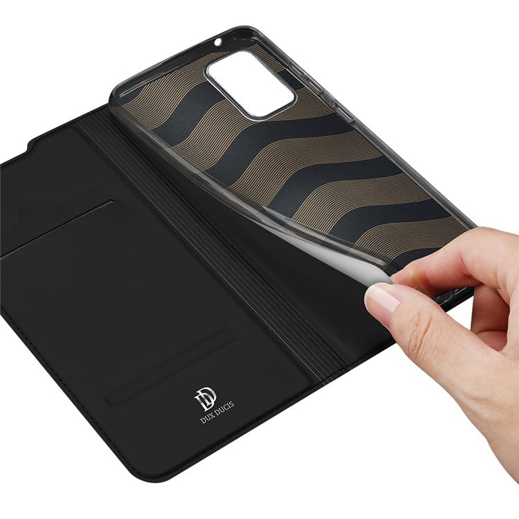 DUX DUCIS Skin Pro Series for Samsung Galaxy A52s/A52 4G/5G / A52s 5G Card Slot Auto-Absorbed Leather Cell Phone Stand Case - Black