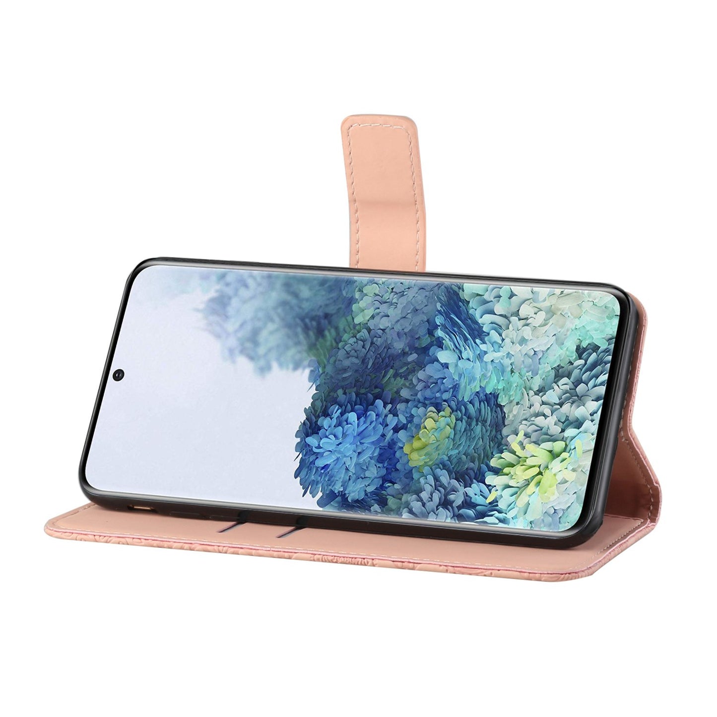 Imprint Ethnic Style Flower Wallet Leather Case for Samsung Galaxy S20 FE 4G/FE 5G/S20 Lite/S20 FE 2022 - Pink