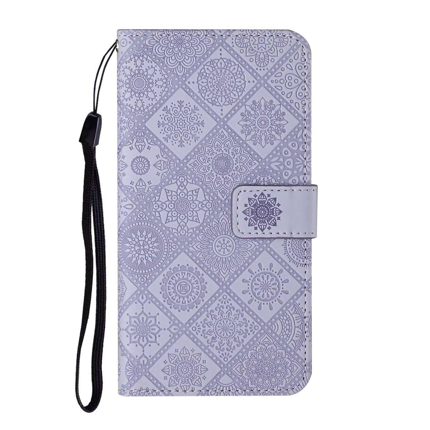 Imprint Ethnic Style Flower Wallet Leather Case for Samsung Galaxy S20 FE 4G/FE 5G/S20 Lite/S20 FE 2022 - Purple