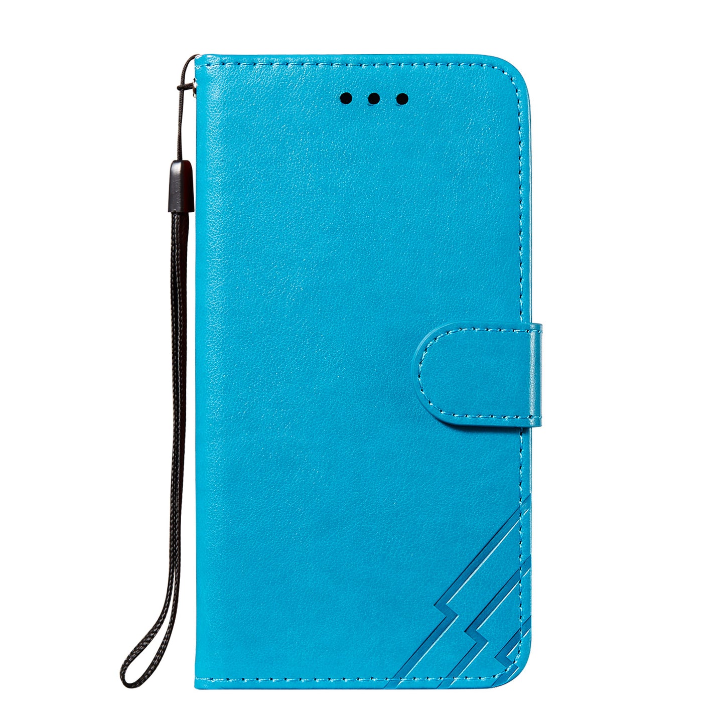 Wallet Stand Leather Phone Cover Case with Stripes Imprinting for Samsung Galaxy S20 FE 4G/FE 5G/S20 Lite/S20 FE 2022 - Blue