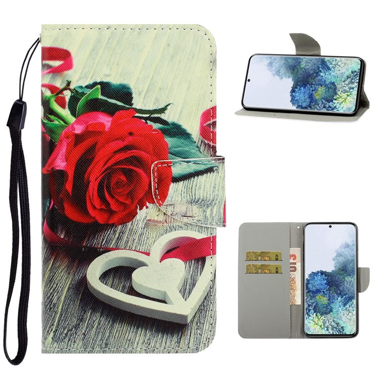 PU Leather Wallet Stand Phone Protective Case for Samsung Galaxy S21+ 5G - Rose