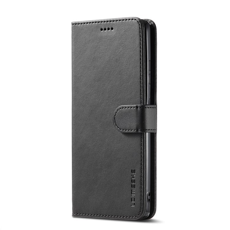 LC.IMEEKE for Samsung Galaxy S21 Ultra 5G Adjustable Stand Protective Leather Wallet Design Case - Black