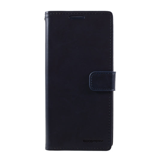 MERCURY GOOSPERY Blue Moon Leather Wallet Stand Case with Magnetic Clasp for Samsung Galaxy S20 FE 4G/FE 5G/S20 Lite/S20 FE 2022 - Dark Blue