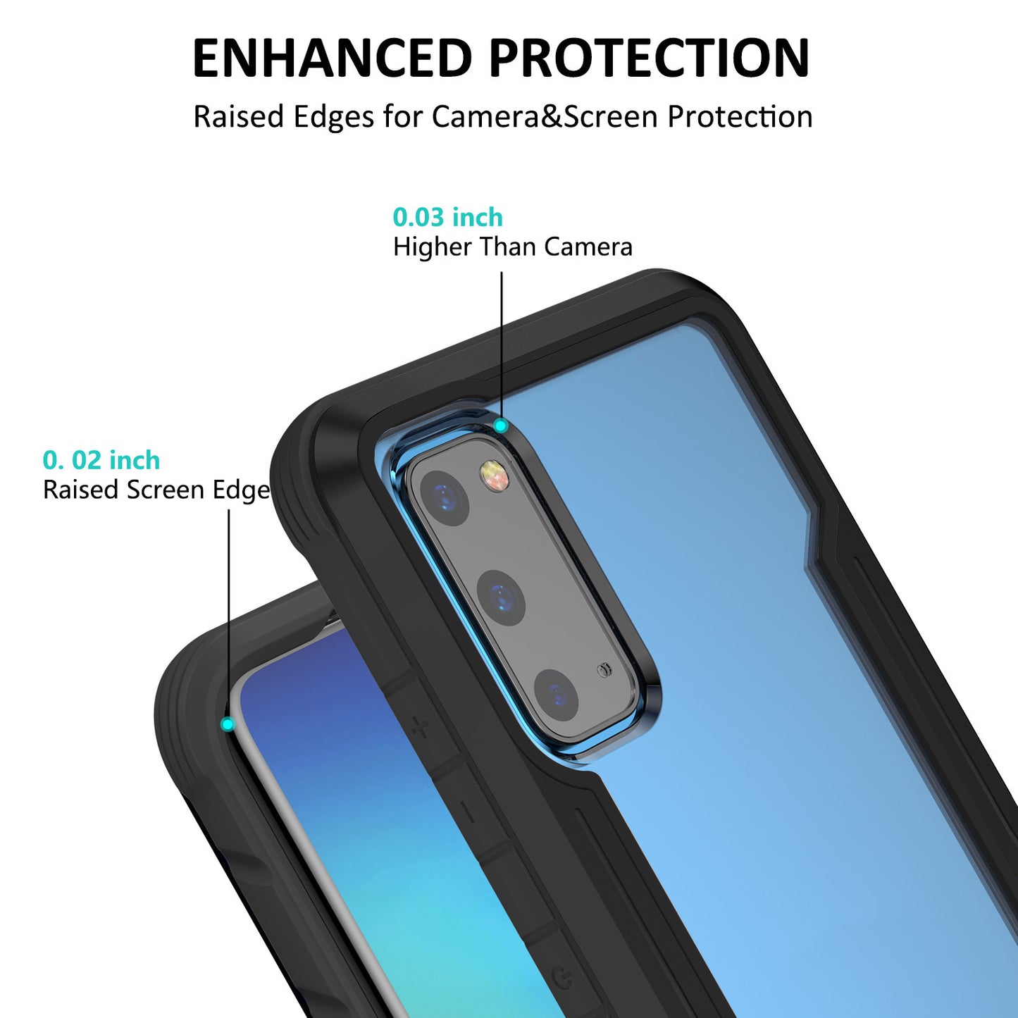 Full Protection Anti-Drop Hybrid Cover Phone Shell for Samsung Galaxy S20 4G/S20 5G - Black