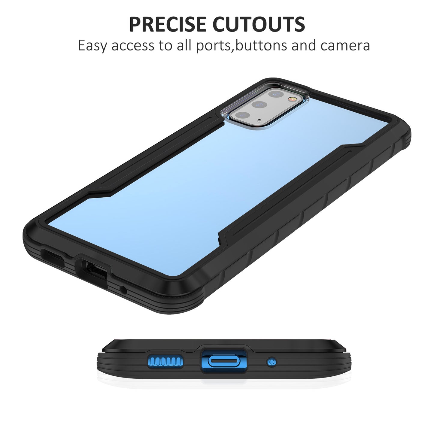 Full Protection Anti-Drop Hybrid Cover Phone Shell for Samsung Galaxy S20 4G/S20 5G - Black