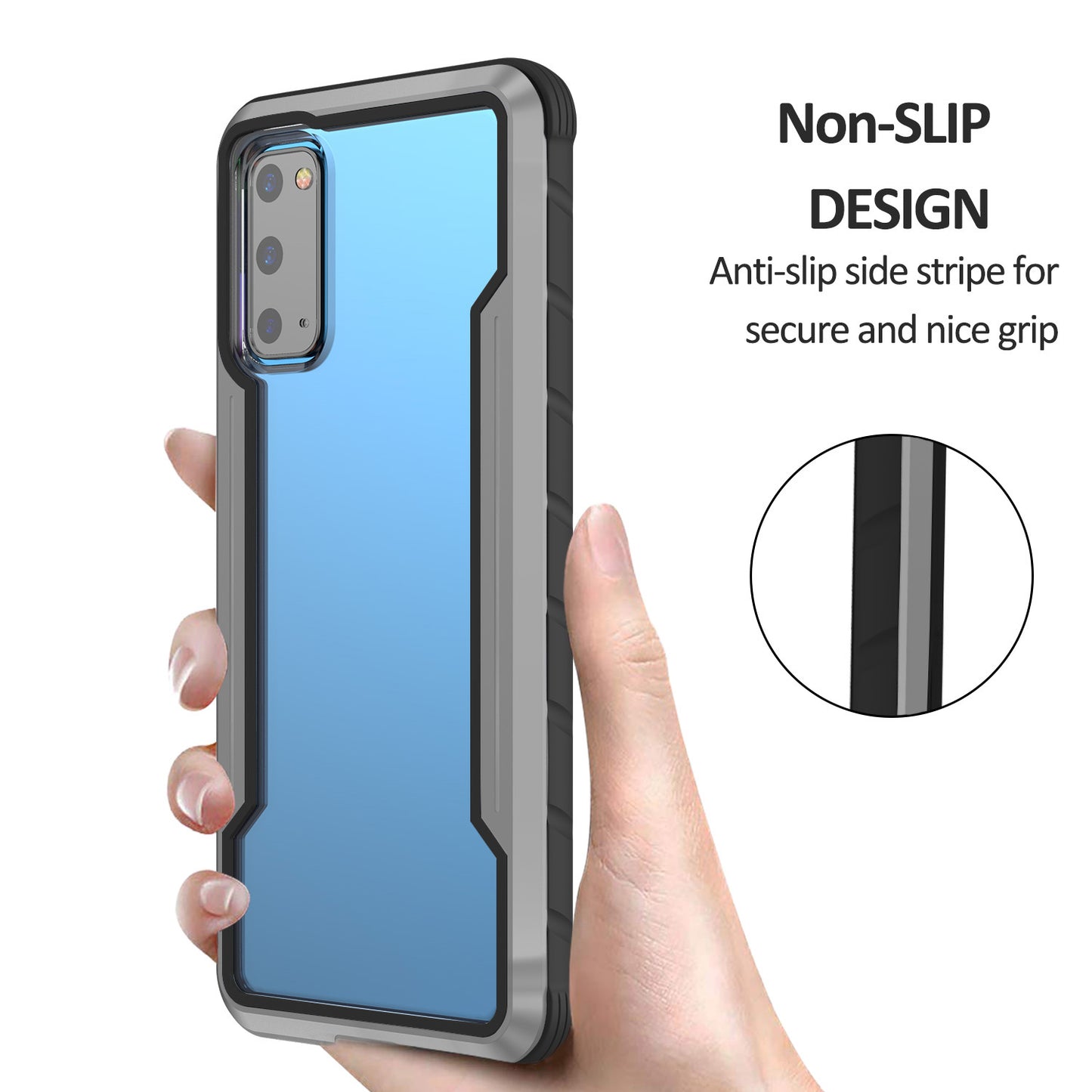 Full Protection Anti-Drop Hybrid Cover Phone Shell for Samsung Galaxy S20 4G/S20 5G - Dark Grey