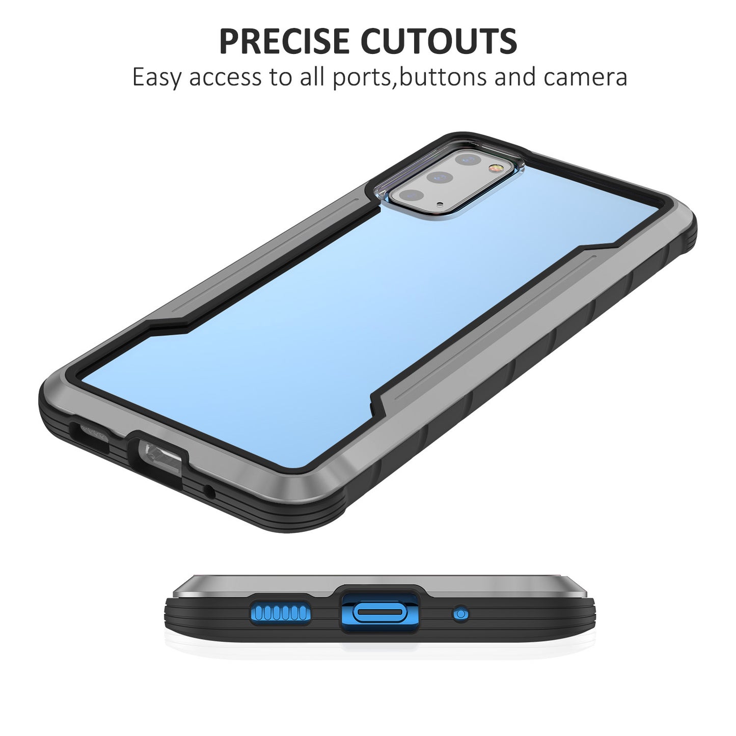 Full Protection Anti-Drop Hybrid Cover Phone Shell for Samsung Galaxy S20 4G/S20 5G - Dark Grey