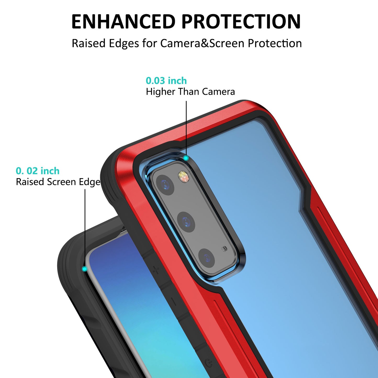 Full Protection Anti-Drop Hybrid Cover Phone Shell for Samsung Galaxy S20 4G/S20 5G - Red