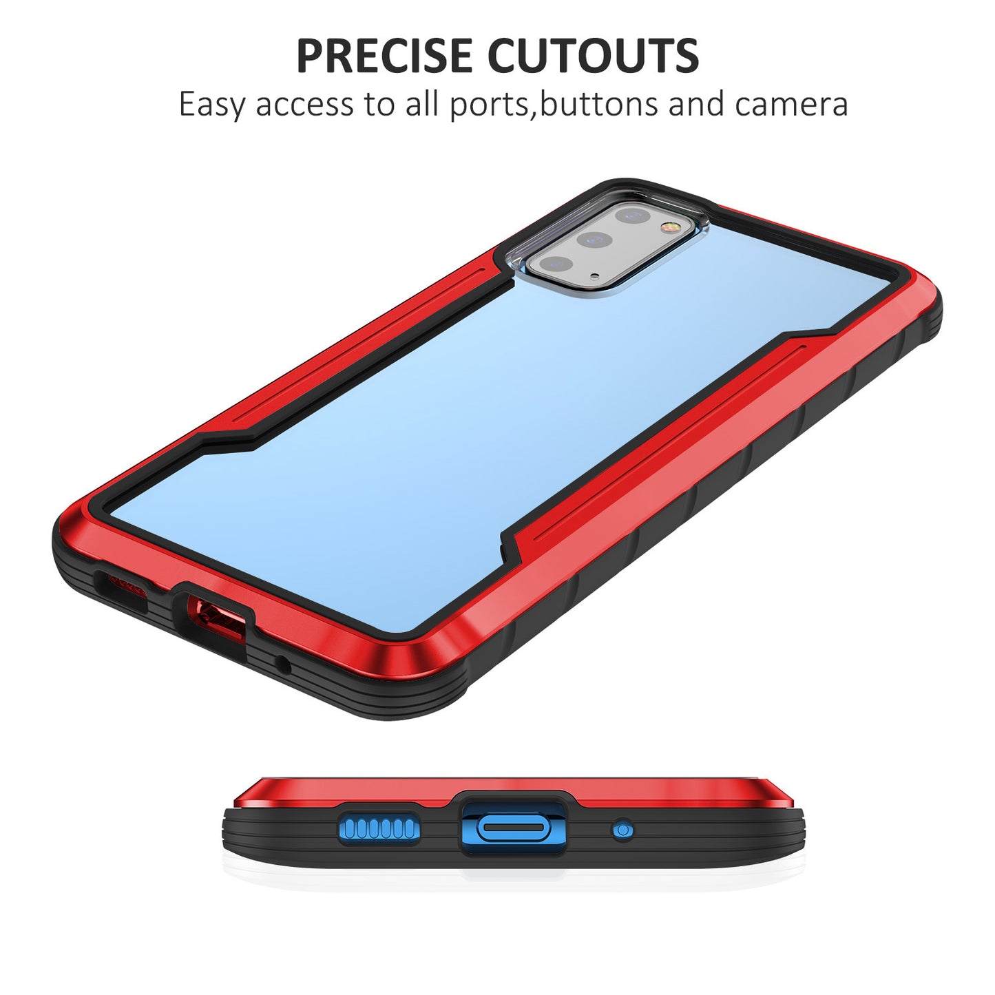 Full Protection Anti-Drop Hybrid Cover Phone Shell for Samsung Galaxy S20 4G/S20 5G - Red