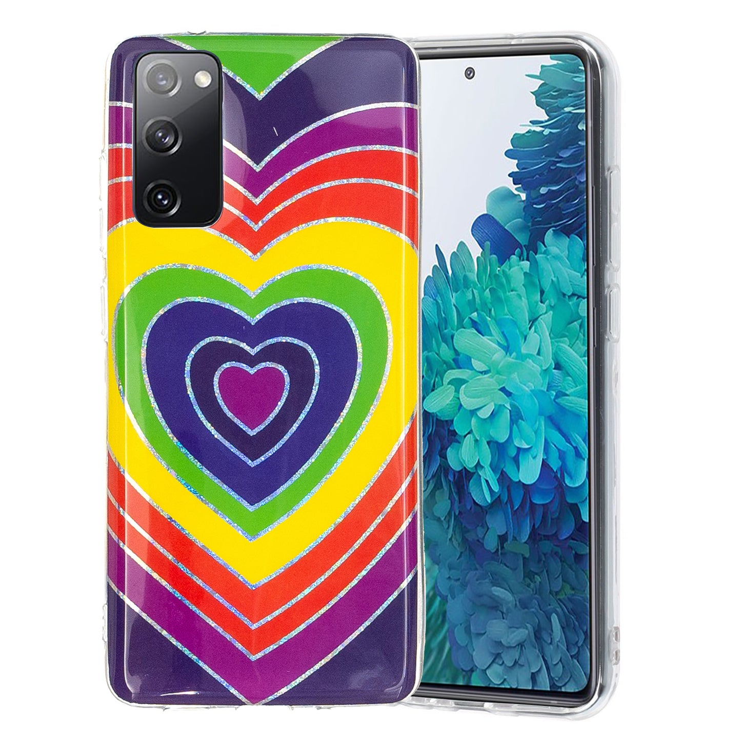 Marble Pattern Printing IMD Design TPU Cover for Samsung Galaxy S20 FE 4G/FE 5G/S20 Lite/S20 FE 2022 - Heart