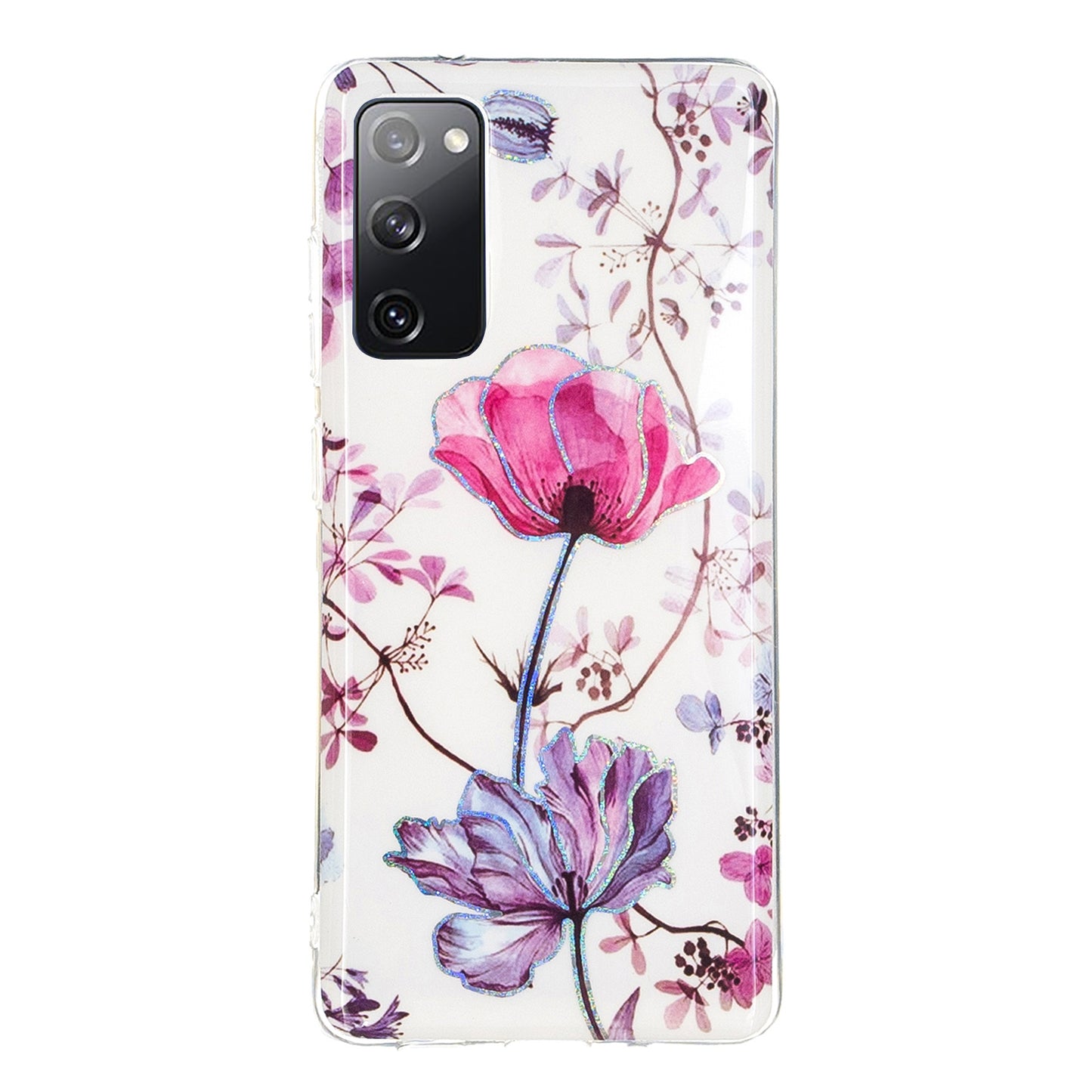 Marble Pattern Printing IMD Design TPU Cover for Samsung Galaxy S20 FE 4G/FE 5G/S20 Lite/S20 FE 2022 - Lotus