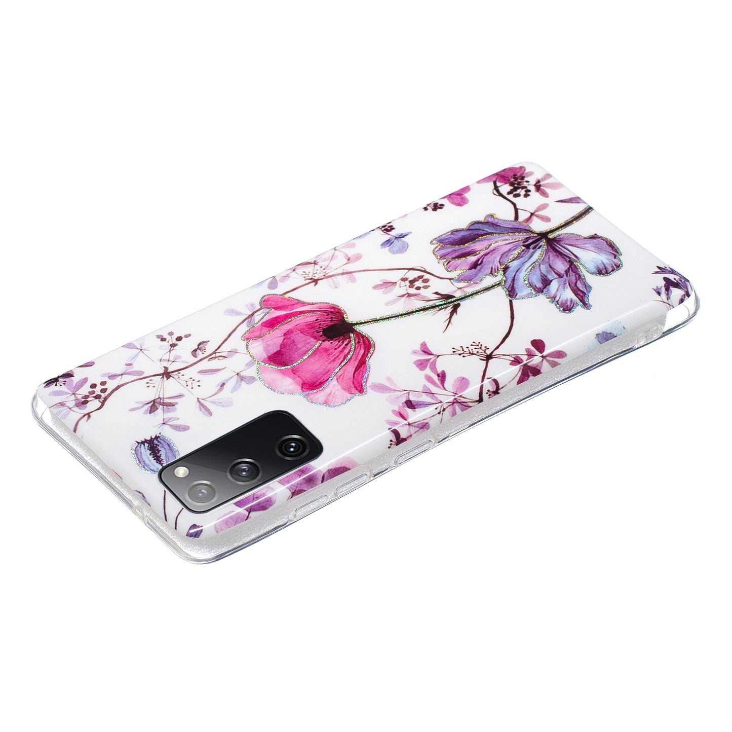Marble Pattern Printing IMD Design TPU Cover for Samsung Galaxy S20 FE 4G/FE 5G/S20 Lite/S20 FE 2022 - Lotus