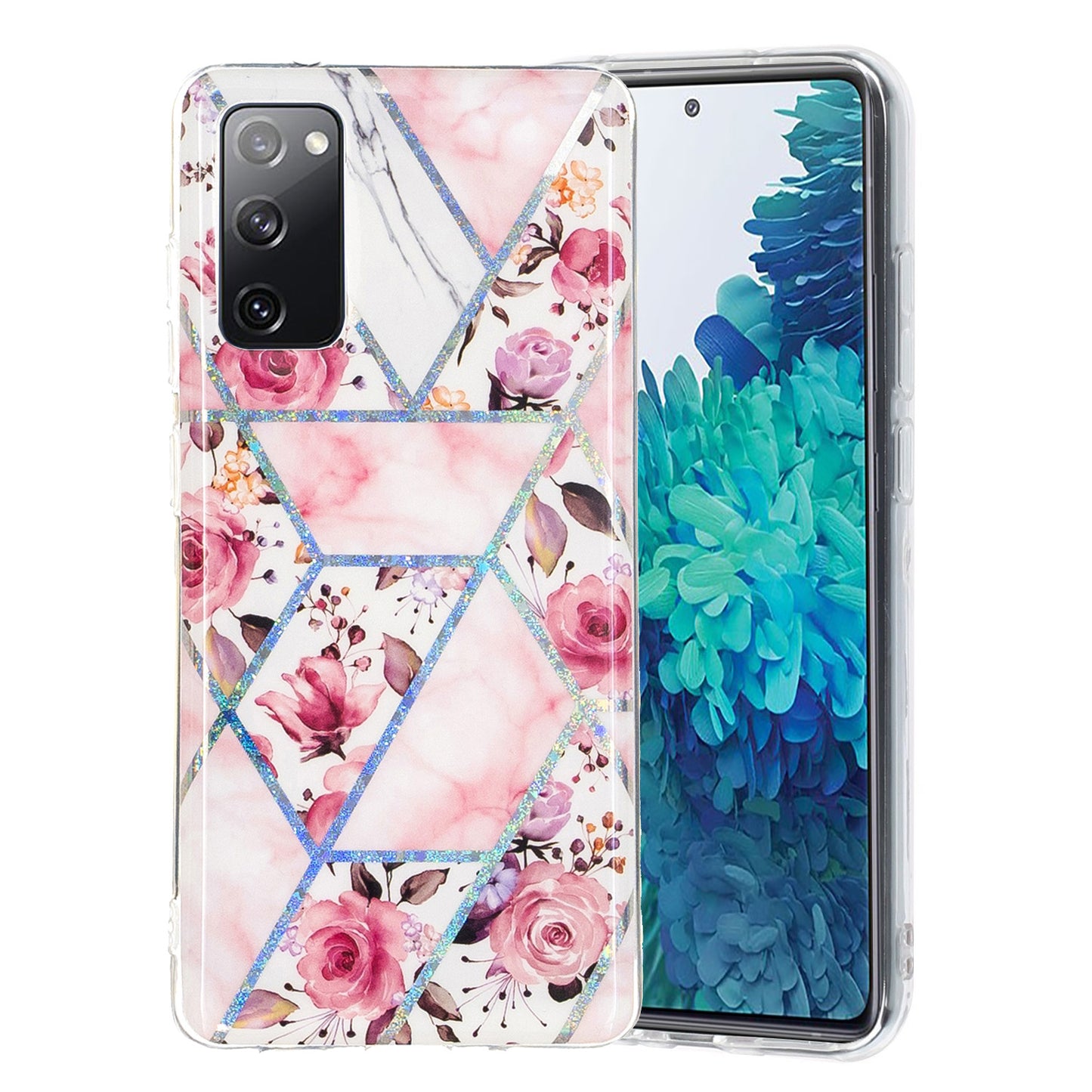 Marble Pattern Printing IMD Design TPU Cover for Samsung Galaxy S20 FE 4G/FE 5G/S20 Lite/S20 FE 2022 - Rose