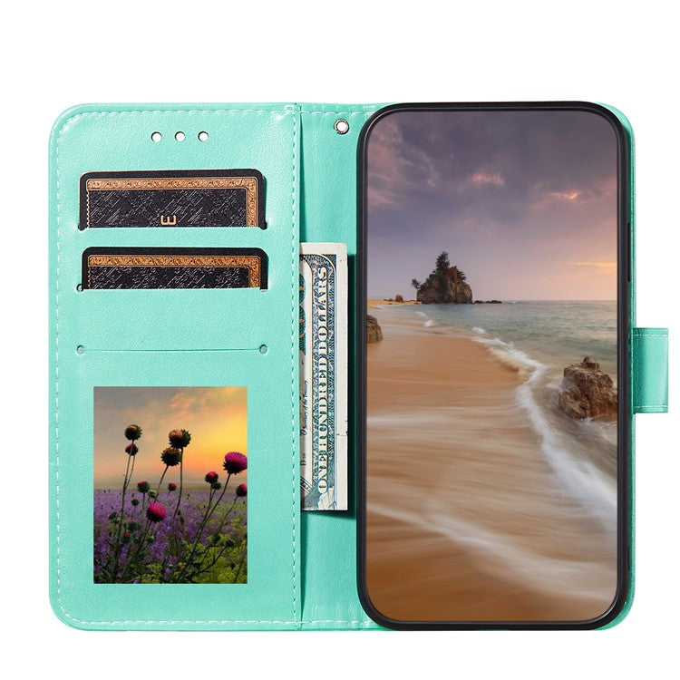 Dual-sided Magnetic Clasp Leather Shell for Samsung Galaxy A32 5G Wallet Stand Case - Green