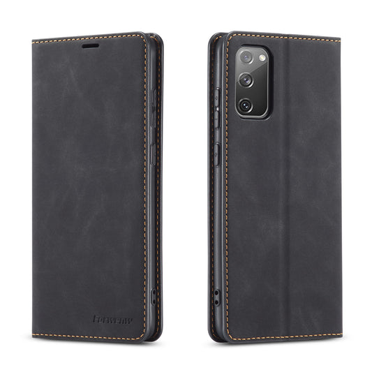 FORWENW Fantasy Series Skin Feeling Leather Case for Samsung Galaxy S20 FE 4G/FE 5G/S20 Lite/S20 FE 2022 - Black