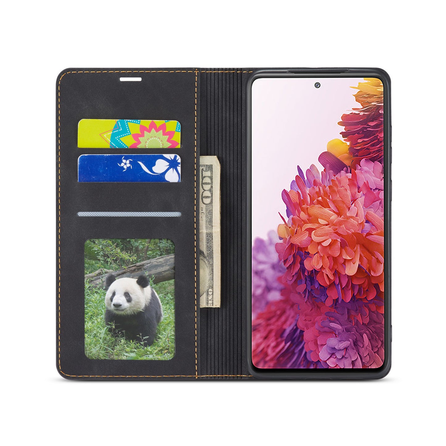 FORWENW Fantasy Series Skin Feeling Leather Case for Samsung Galaxy S20 FE 4G/FE 5G/S20 Lite/S20 FE 2022 - Black