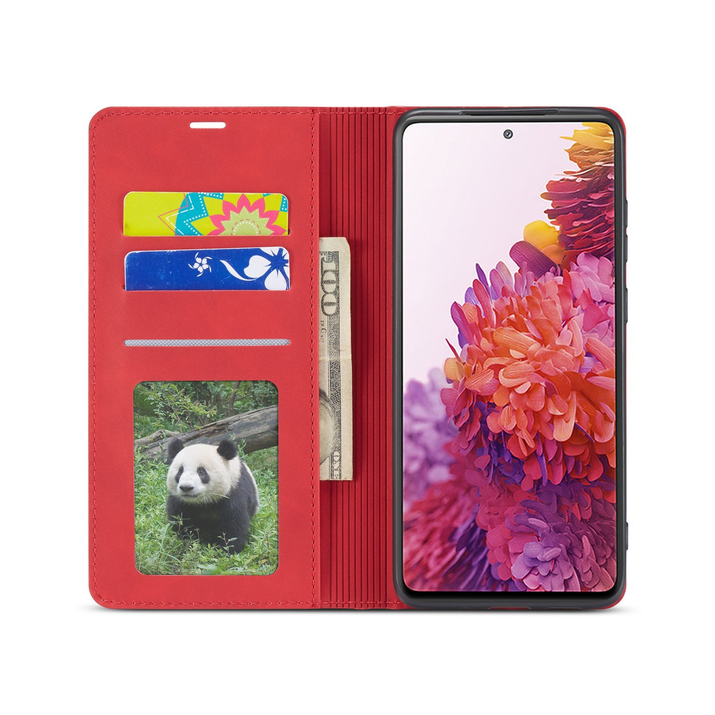 FORWENW Fantasy Series Skin Feeling Leather Case for Samsung Galaxy S20 FE 4G/FE 5G/S20 Lite/S20 FE 2022 - Red