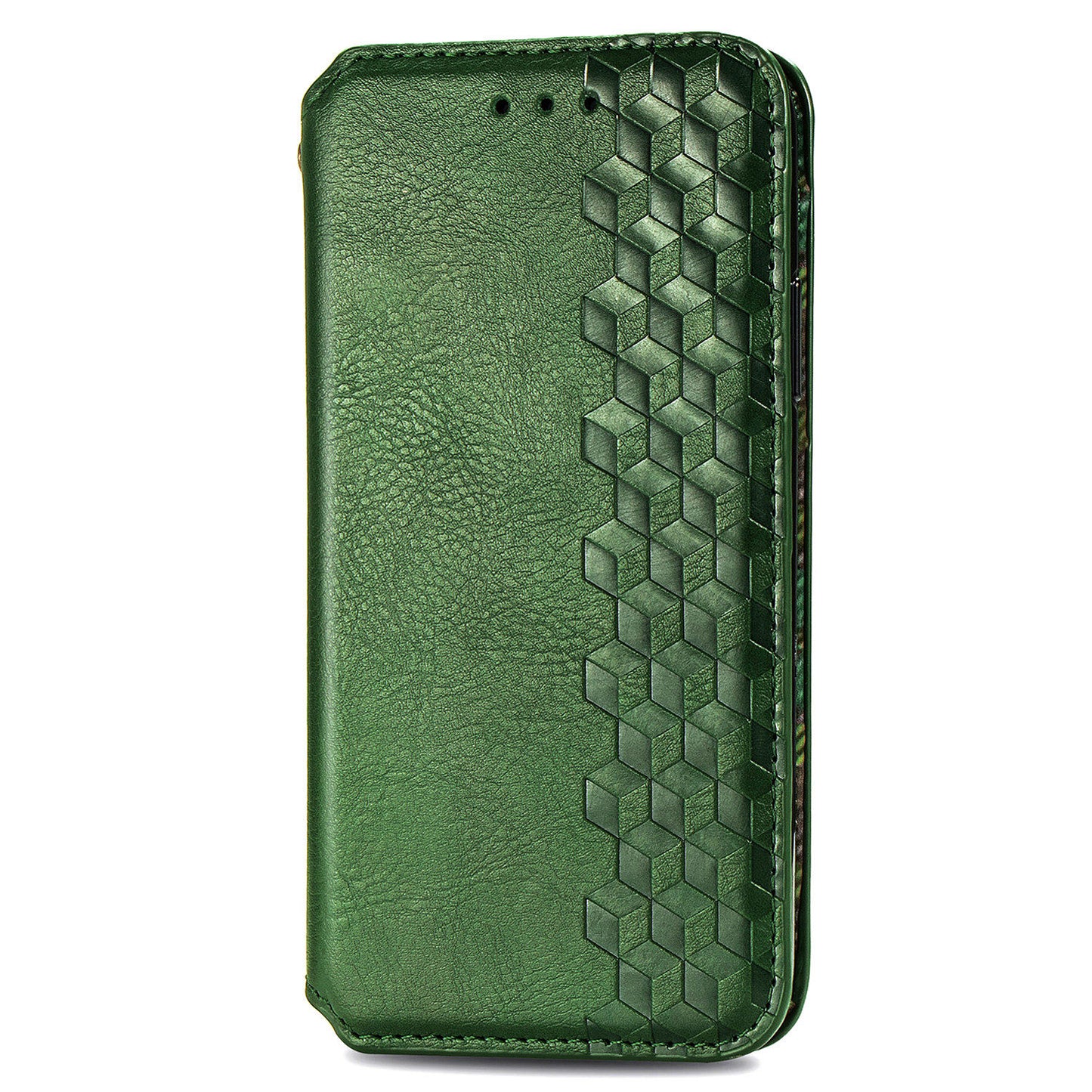 Fashionable Auto-absorbed Rhombus Texture PU Leather Wallet Phone Cover for Samsung Galaxy S20 4G/S20 5G - Green