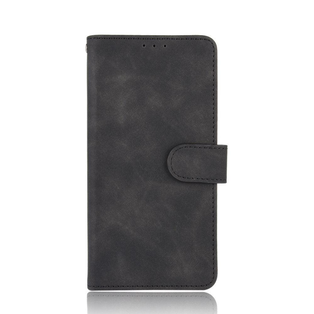 Skin-touch Protective Leather Flip Shell for Samsung Galaxy A32 5G/M32 5G Wallet Stand Cover - Black