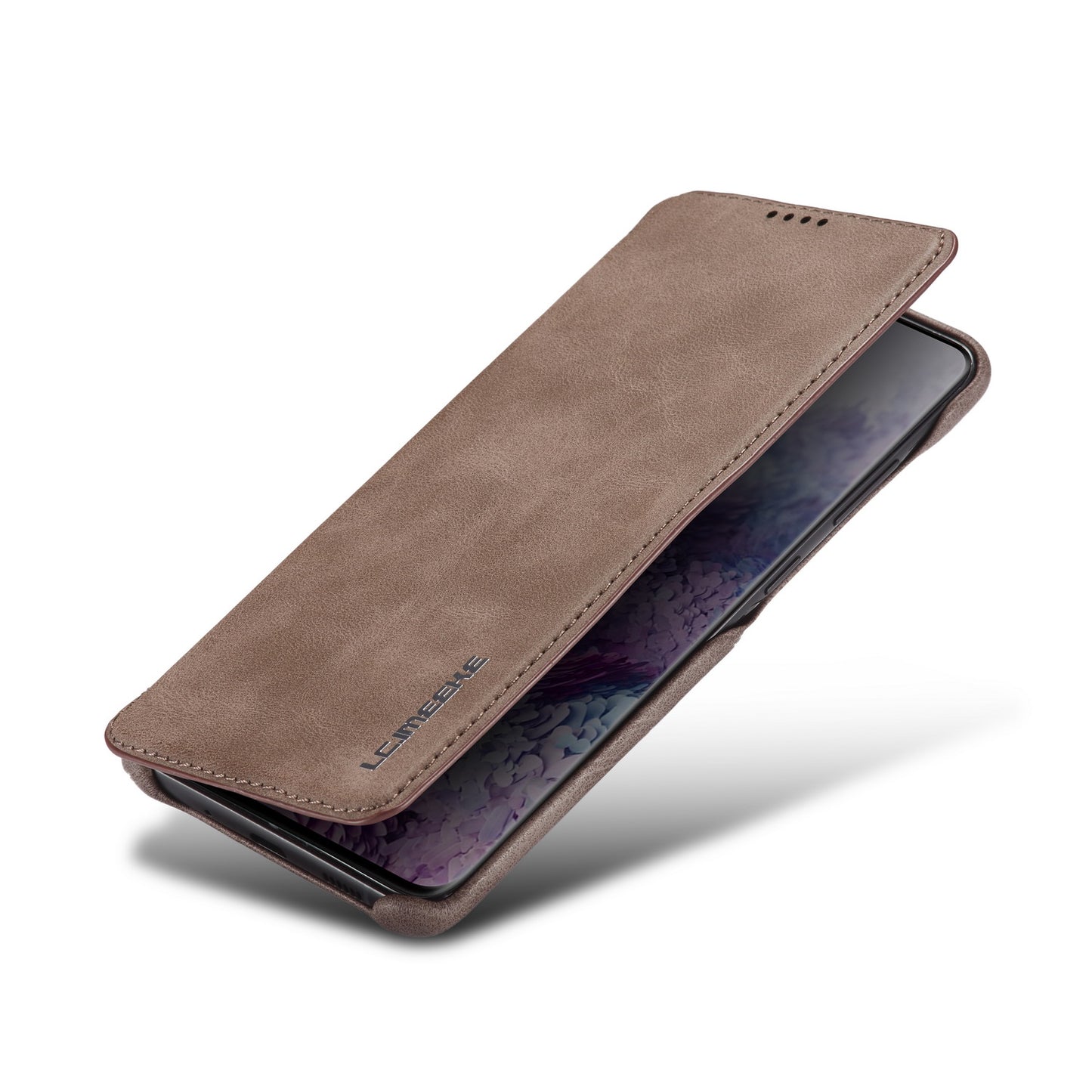 LC.IMEEKE Retro Style Leather Phone Case Cover with Card Holder for Samsung Galaxy S20 FE 4G/FE 5G/S20 Lite/S20 FE 2022 - Coffee
