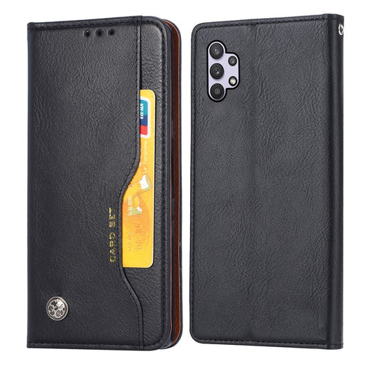 Auto-absorbed Wallet Stand Leather Protector Phone Cover for Samsung Galaxy A32 5G/M32 5G - Black