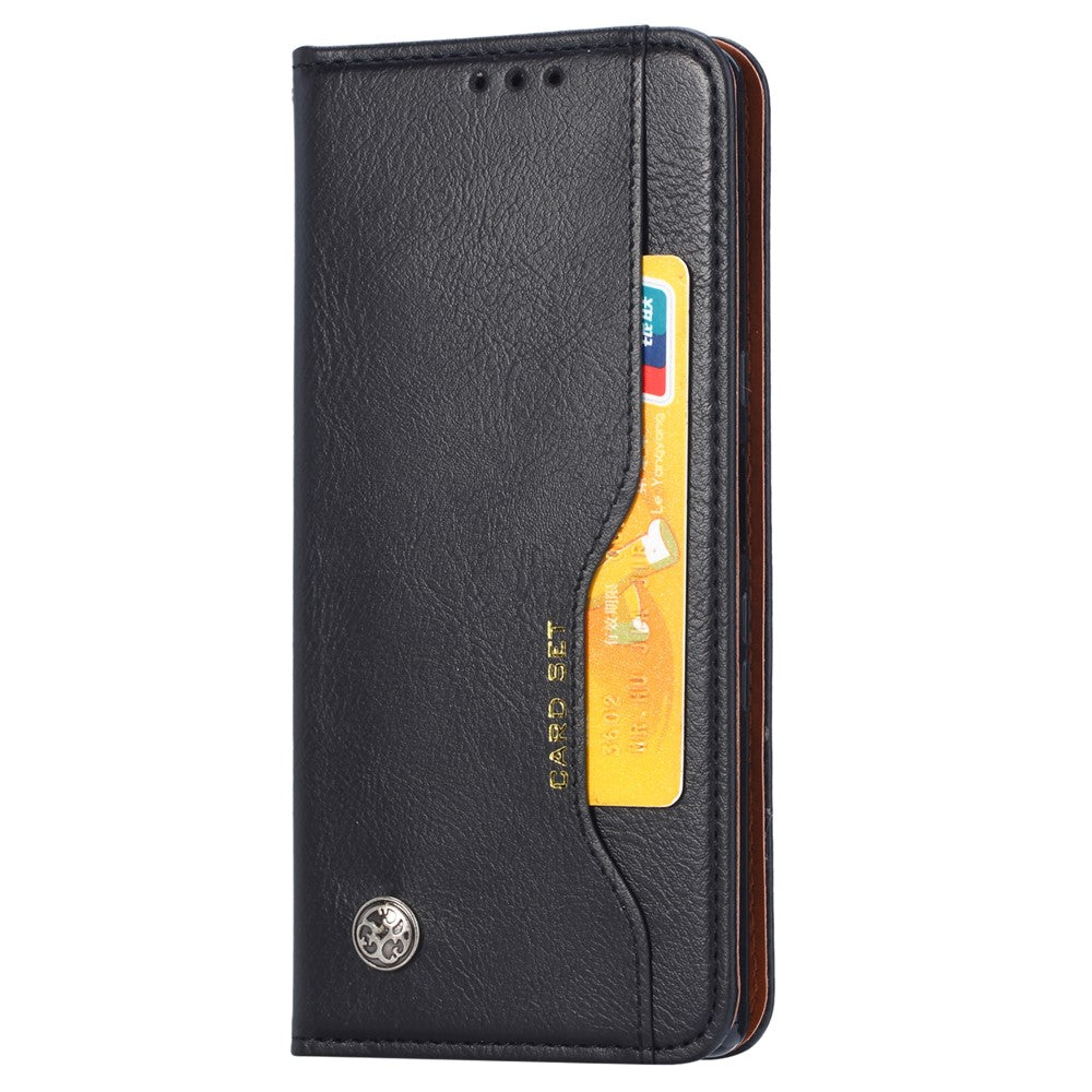 Auto-absorbed Wallet Stand Leather Protector Phone Cover for Samsung Galaxy A32 5G/M32 5G - Black