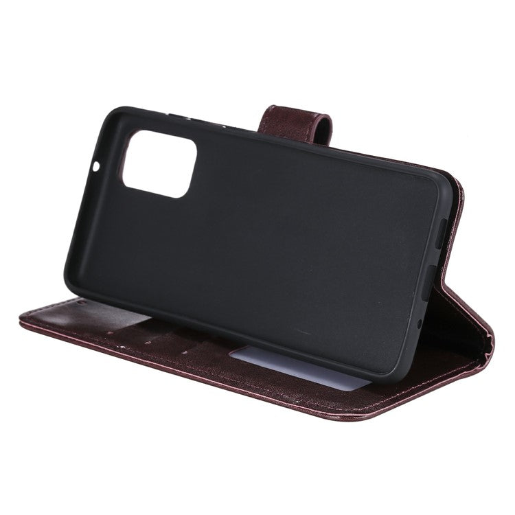 Imprinted Mandala Flower Wallet Leather Case with Strap for Samsung Galaxy A52 4G/5G / A52s 5G - Brown