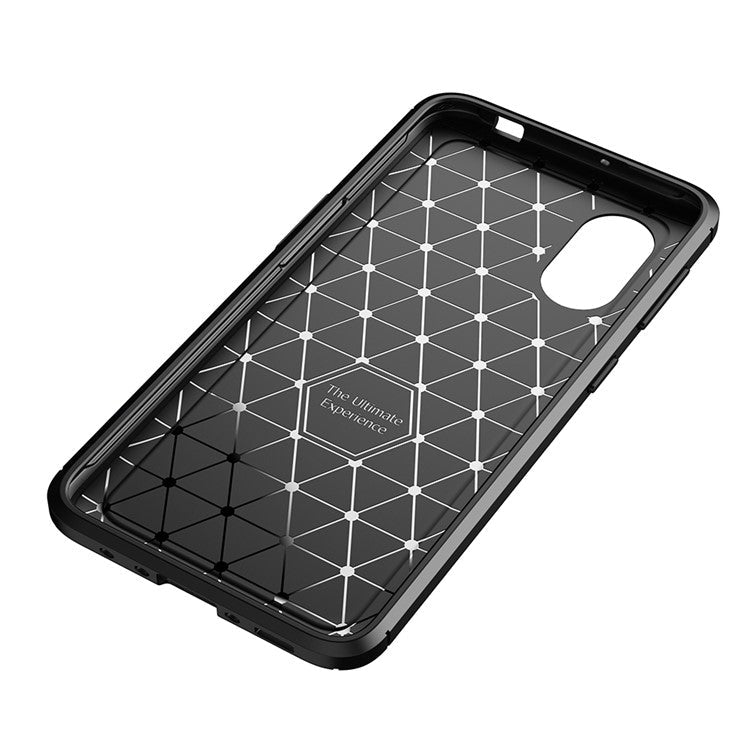 Ultra Slim Carbon Fiber Texture Shock-proof TPU Phone Case for Samsung Galaxy Xcover 5 - Black