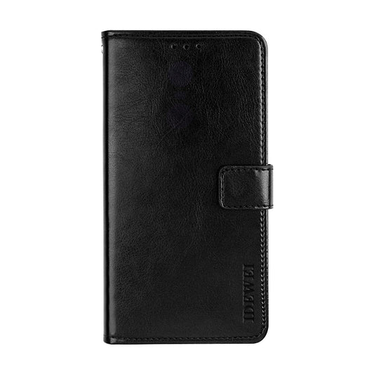 IDEWEI Wallet Design Crazy Horse Texture Leather Mobile Casing for Samsung Galaxy S20 FE/S20 Fan Edition/S20 FE 5G/S20 Fan Edition 5G - Black