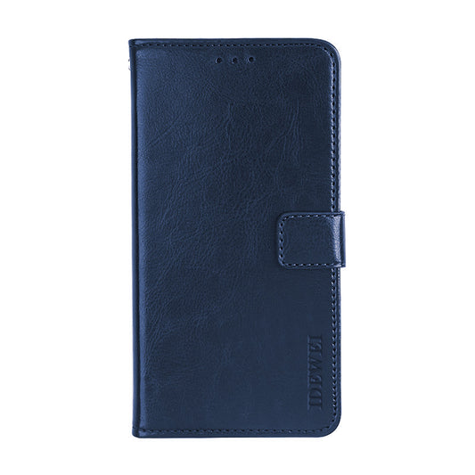 IDEWEI Wallet Design Crazy Horse Texture Leather Mobile Casing for Samsung Galaxy S20 FE/S20 Fan Edition/S20 FE 5G/S20 Fan Edition 5G - Dark Blue