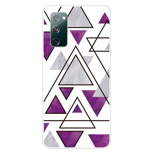 Triangle Marble Pattern Soft TPU Shockproof Phone Back Cover Case for Samsung Galaxy S20 FE/S20 FE 5G/S20 Lite/S20 FE 2022 - Style B