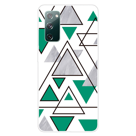 Triangle Marble Pattern Soft TPU Shockproof Phone Back Cover Case for Samsung Galaxy S20 FE/S20 FE 5G/S20 Lite/S20 FE 2022 - Style G